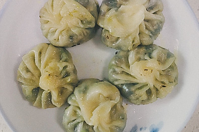 香菇虾皮青菜生煎包
