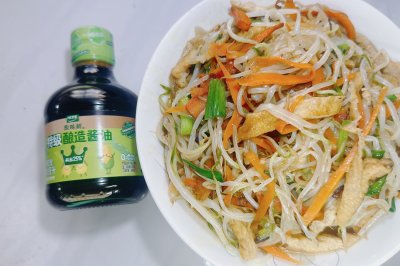 豆芽炒油豆腐