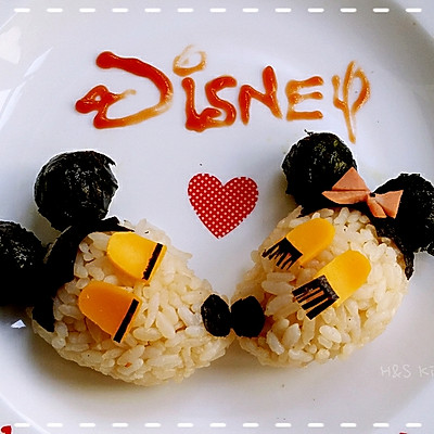 Mickey & Minnie 情侣卡通饭团