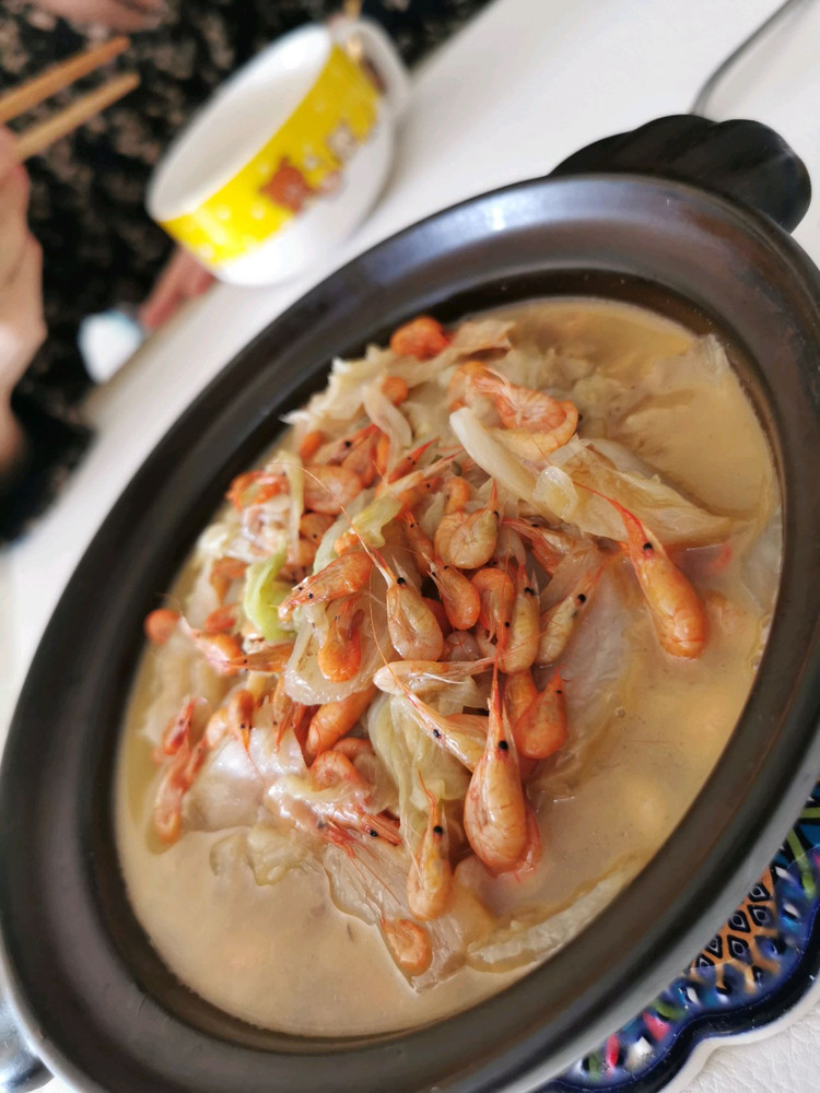 大白菜炖小河虾的做法
