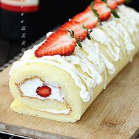 草莓奶油蛋糕卷#豆果5周年#的做法图解22
