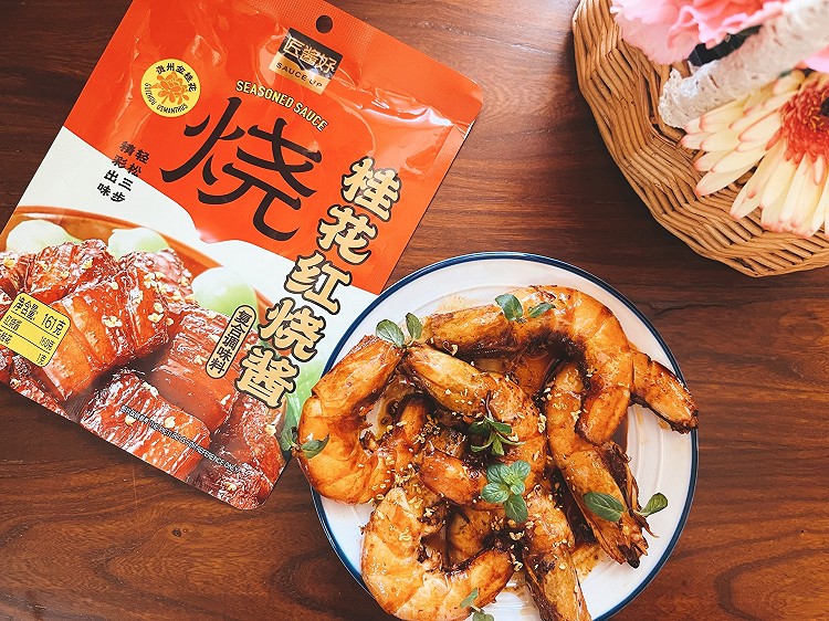 桂花红烧大虾的做法