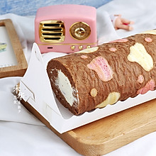 #美味烤箱菜，就等你来做！#双心彩绘蛋糕蛋糕卷