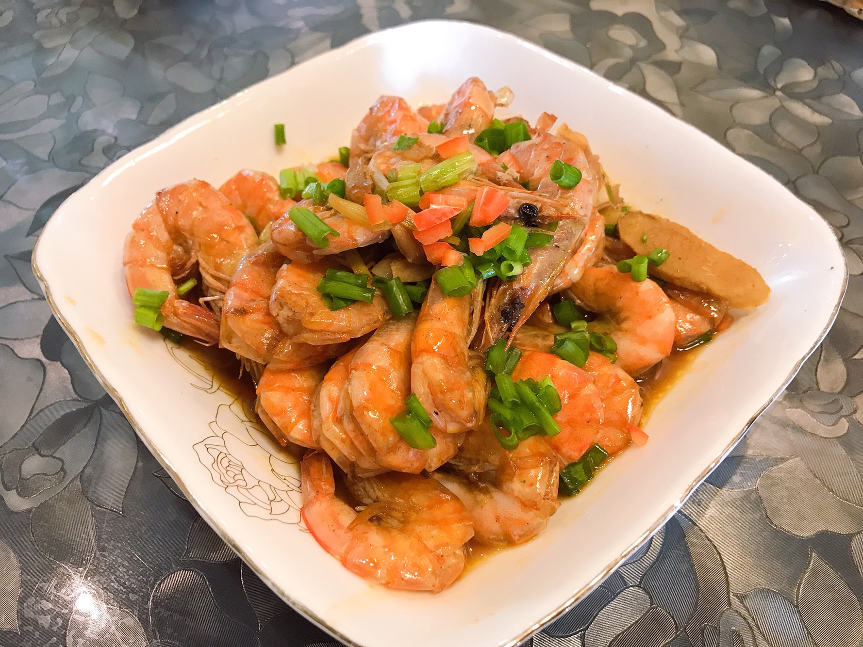 Braised prawns