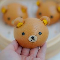 一次发酵，喧软好吃的黑糖小熊馒头的做法图解6