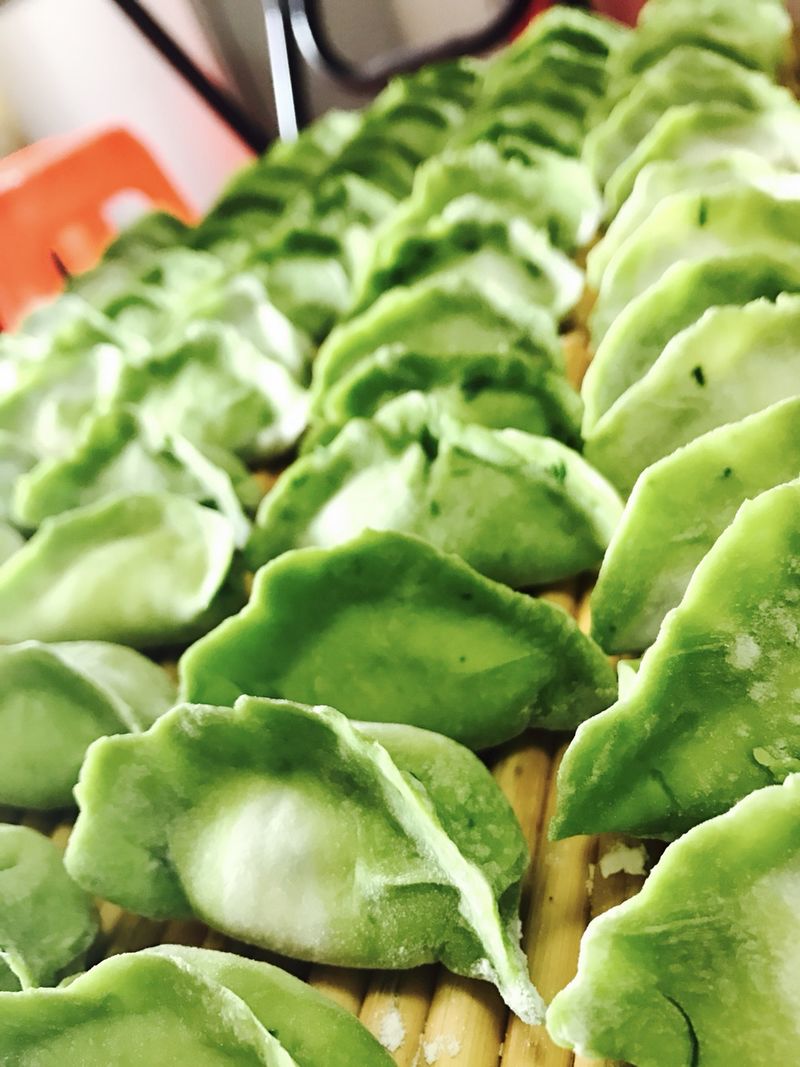 Pork dumplings with feicui and fennel