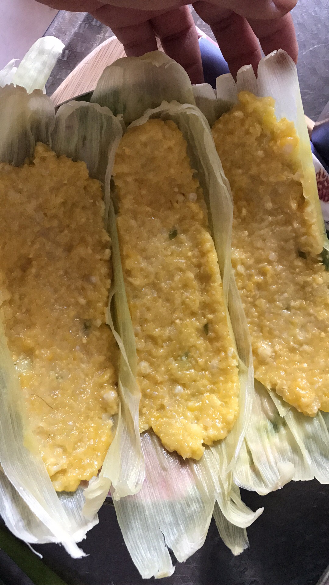 Steamed corn and baked corn chips