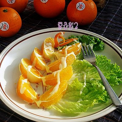 橙子蔬菜拌沙拉酱