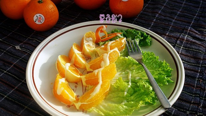 橙子蔬菜拌沙拉酱