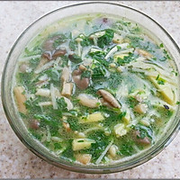 荠菜 冬笋 菌菇 羹的做法图解7