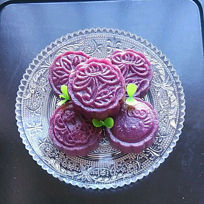 豆沙馅水晶紫薯饼——健康美味蒸出来