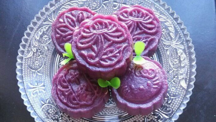 豆沙馅水晶紫薯饼——健康美味蒸出来