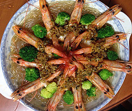 蒜蓉大虾蒸粉丝的做法