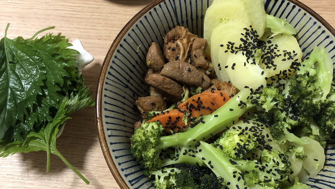 羊肉蔬菜碗 #紫苏叶两吃法
