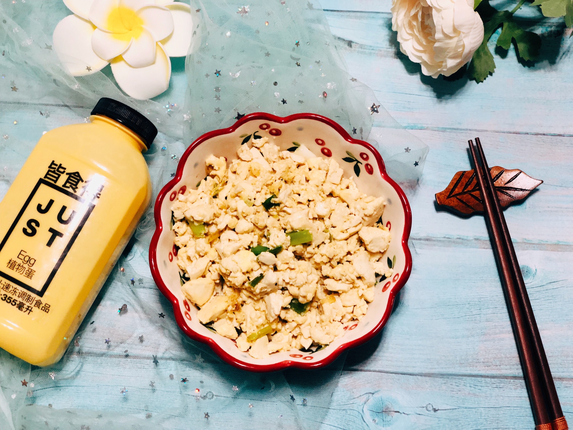 Just chicken and tofu
