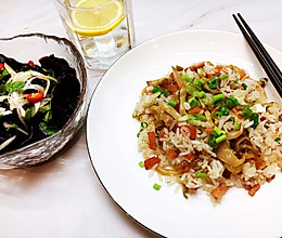 榨菜炒饭&芥末木耳的做法
