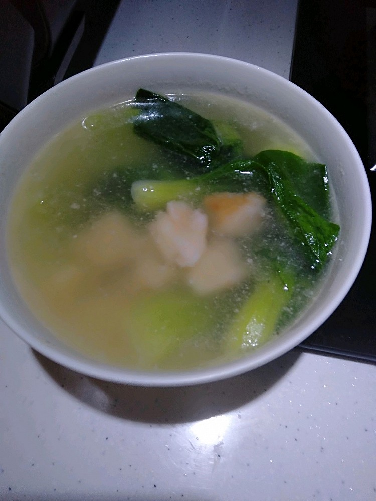 青菜虾滑汤的做法