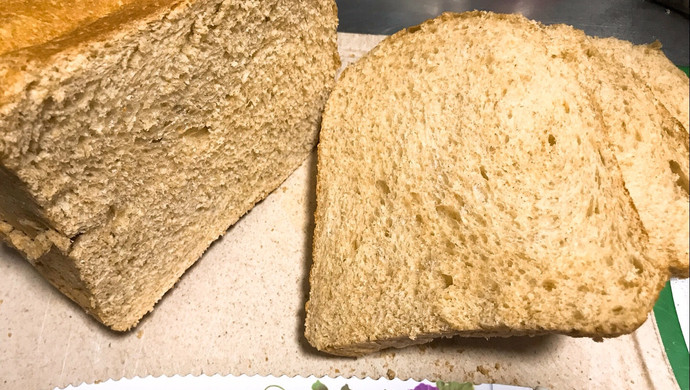 低卡全麦面包（面包机版成功率高很柔软）