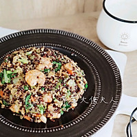 减脂餐|虾仁海鲜菇藜麦饭的做法图解7