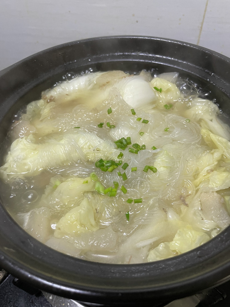 娃娃菜粉丝汤的做法