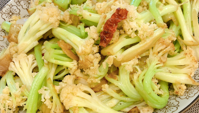 家常清炒青梗菜花