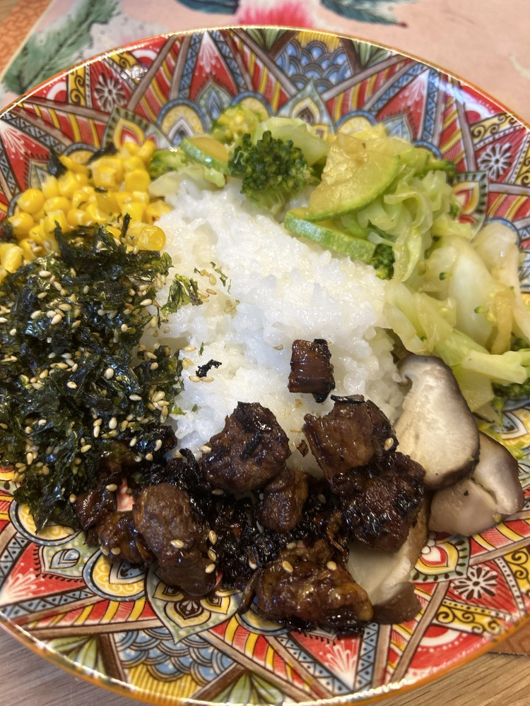 烤牛肉拌饭的做法