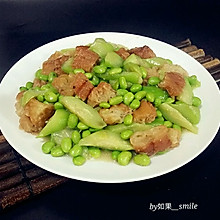 丝瓜毛豆炒油条#我买新鲜味#