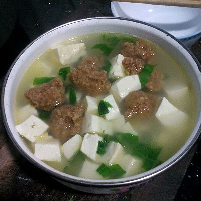 青菜丸子豆腐汤