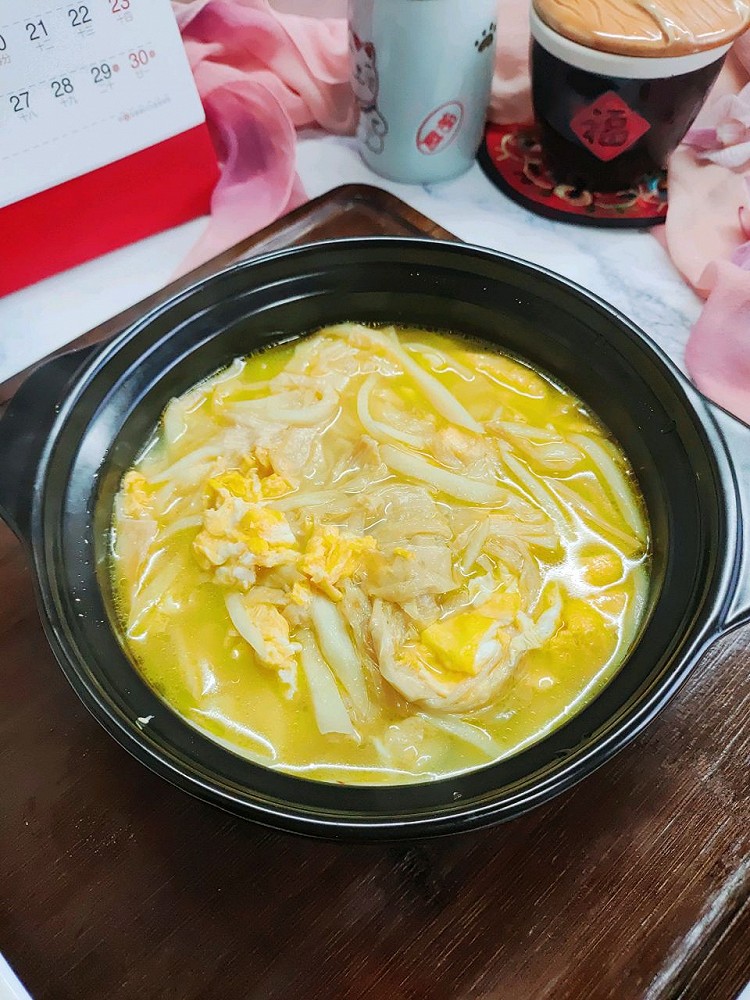 茭白豆腐叶鸡蛋汤的做法
