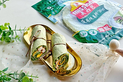 芝士鸡肉菠菜卷饼