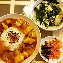 素咖喱+海带豆腐汤