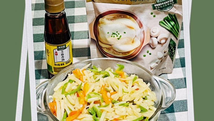 双椒土豆丝，好吃的停不下来