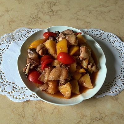 盛夏开胃菜甜甜酸酸——菠萝烩鸡块