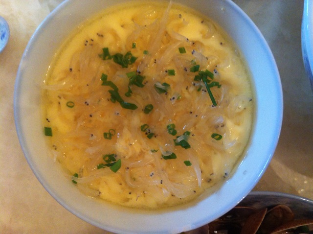 Steamed egg with whitebait