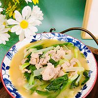#冬季滋补花样吃法#小白菜猪肉汤的做法图解11