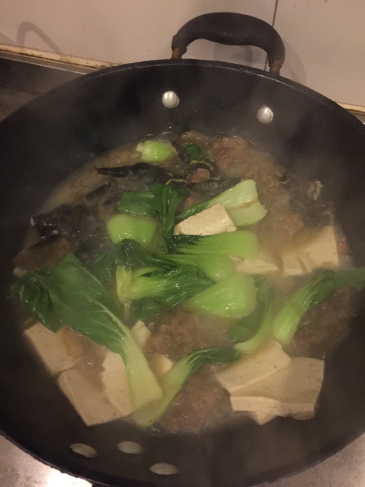 青菜豆腐粉条汤的做法图解4