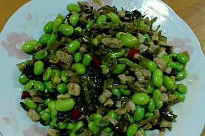 豆米腌菜炒肉丁