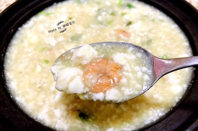 虾仁蛋黄豆花羹