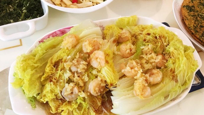 清蒸蒜茸虾仁娃娃菜盖粉丝