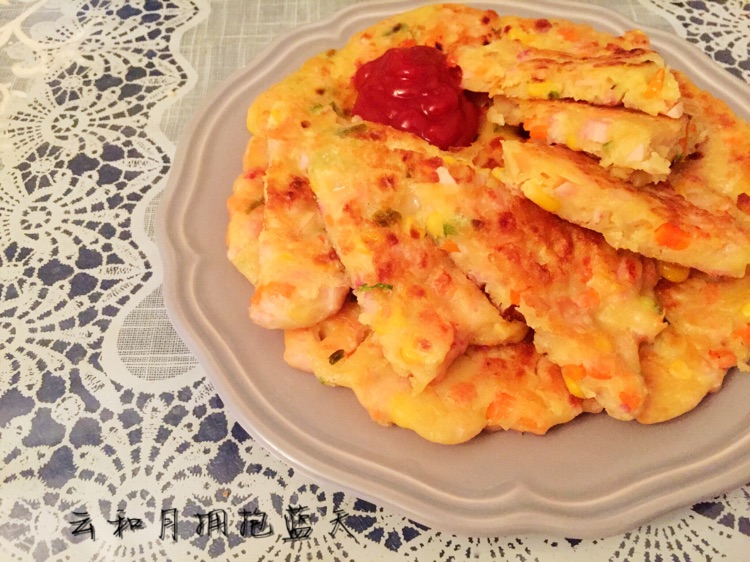休闲小食炸丸子+蔬菜饼的做法图解7