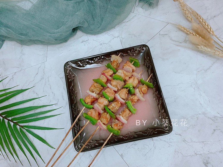 彩蔬鸡肉串的做法