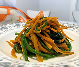 清炒菠菜胡萝卜的做法