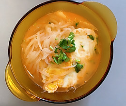 减脂煎蛋萝卜丝虾汤的做法
