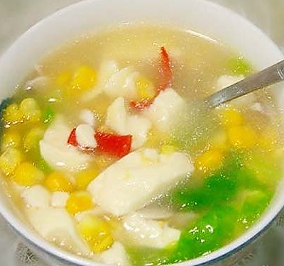 玉米蘑菇豆腐羹