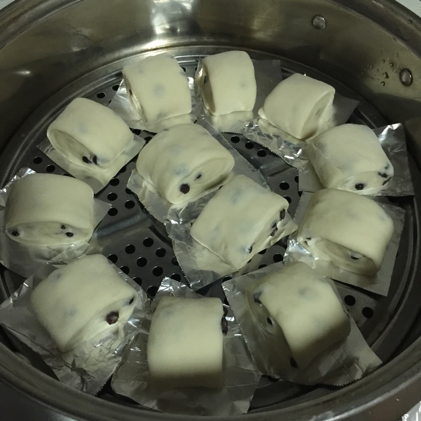 蜜豆刀切馒头---一次发酵的做法图解7