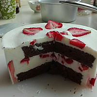 六寸草莓酸奶慕斯蛋糕的做法图解12