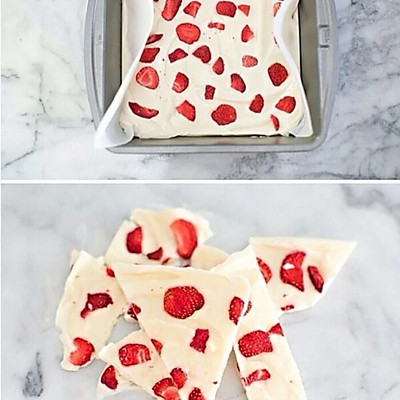 冻草莓酸奶砖