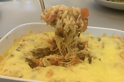 芝士蘑菇焗饭