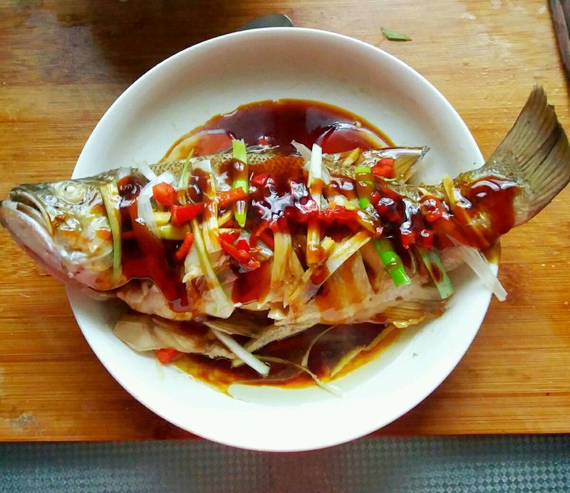 Steamed perch