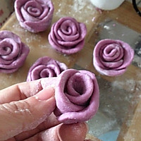玫瑰花形紫薯馒头的做法图解5